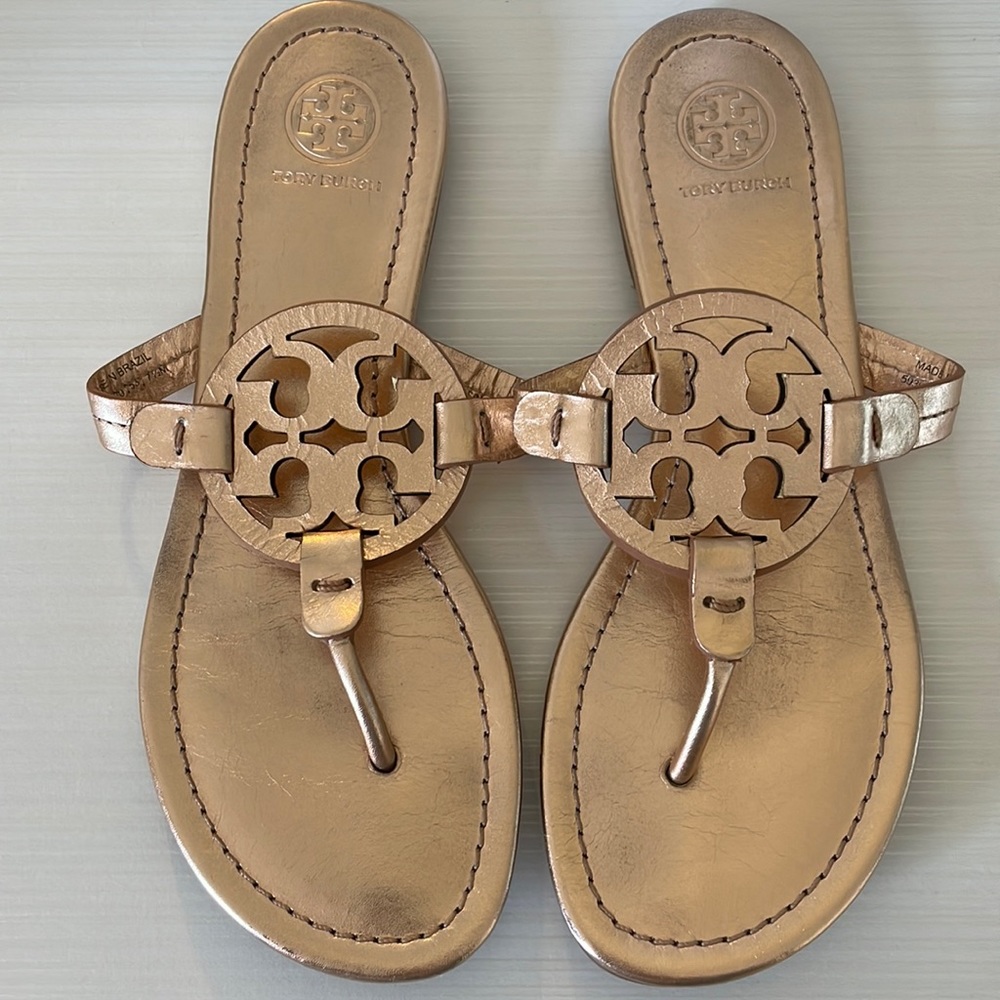 Tory Burch Miller Rose Gold Sandals 7 1/2